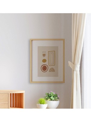 Ayışığı Dizayn Bohem-Moon Sun1-Ay Güneş Doğal Ahşap Çerçeveli Tekli Tablo Seti