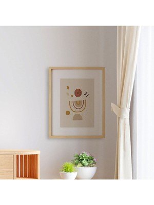 Ayışığı Dizayn Bohem-Moon Sun3 Doğal Ahşap Çerçeveli Tekli Tablo Seti