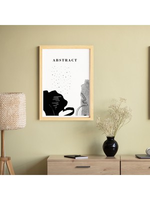 Ayışığı Dizayn Bohem & Iskandinav Abstract Art2 Ahşap Çerçeveli Poster Tekli Dekor Duvar Tablo Seti