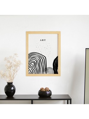 Ayışığı Dizayn Bohem & Iskandinav Abstract Art Ahşap Çerçeveli Poster Tekli Dekor Duvar Tablo Seti