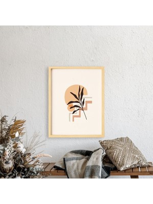 Ayışığı Dizayn Bohem-Botanical Entry1 Doğal Ahşap Çerçeveli Tekli Tablo Seti