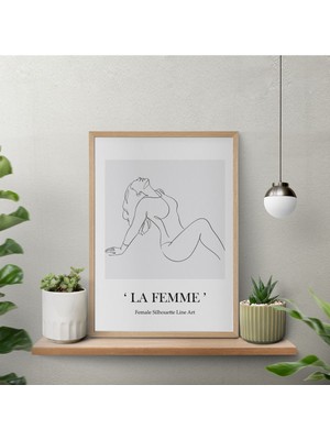 Ayışığı Dizayn Bohem & Iskandinav Femme-Kadın Ahşap Çerçeveli Poster Tekli Dekor Duvar Tablo Seti