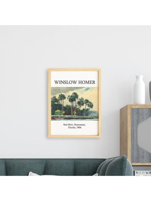 Ayışığı Dizayn Winslow Homer Red Shirt Doğal Ahşap Çerçeveli Tekli Tablo Seti