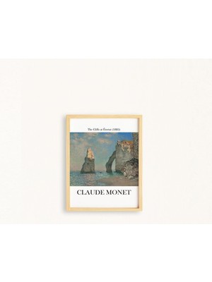 Ayışığı Dizayn Claude Monet Seashore Cliffs Doğal Ahşap Çerçeveli Tekli Tablo Seti