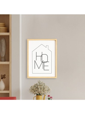 Yazı Home Doğal Ahşap Çerçeveli Tekli Tablo Seti