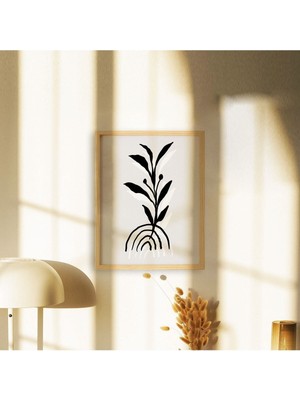 Ayışığı Dizayn Bohem-Botanical Flowers3 Doğal Ahşap Çerçeveli Tekli Tablo Seti