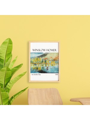 Ayışığı Dizayn Winslow Homer October Doğal Ahşap Çerçeveli Tekli Tablo Seti