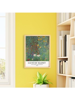 Ayışığı Dizayn Gustav Klimt Garden Doğal Ahşap Çerçeveli Tekli Tablo Seti