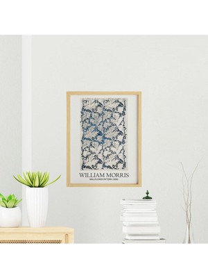 Ayışığı Dizayn William Morris Wallflower Doğal Ahşap Çerçeveli Tekli Tablo Seti