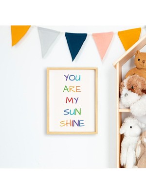 Ayışığı Dizayn Çocuk Sunshine-Güneş Işığı Doğal Ahşap Çerçeveli Tekli Tablo Seti