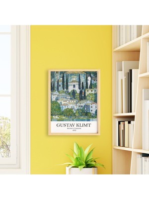 Ayışığı Dizayn Gustav Klimt Kirch Doğal Ahşap Çerçeveli Tekli Tablo Seti