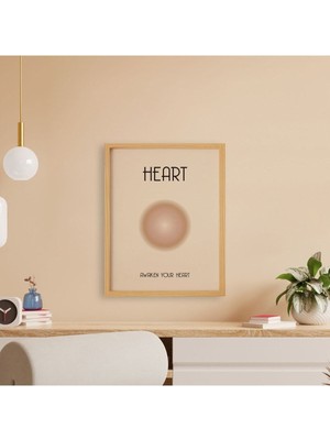 Ayışığı Dizayn Aura-Kalbini Uyandır Doğal Ahşap Çerçeveli Tekli Tablo Seti