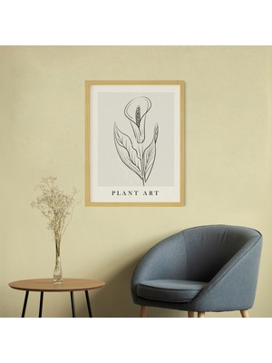Ayışığı Dizayn Bohem & Iskandinav Plant Art Ahşap Çerçeveli Poster Tekli Dekor Duvar Tablo Seti