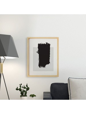Ayışığı Dizayn Bohem-Abstract Line1 Doğal Ahşap Çerçeveli Tekli Tablo Seti