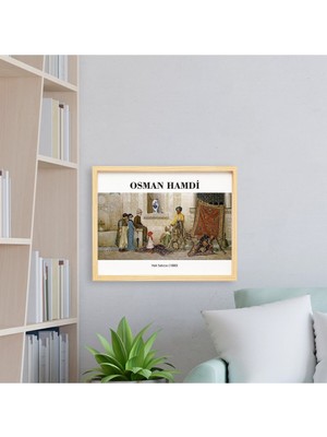 Ayışığı Dizayn Osman Hamdi Halı Satıcısı Doğal Ahşap Çerçeveli Tekli Tablo Seti