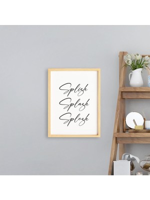 Ayışığı Dizayn Banyo-Splish Splash Splosh Doğal Ahşap Çerçeveli Tekli Tablo Seti