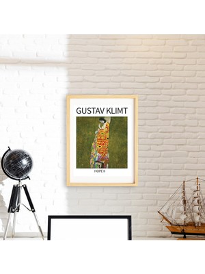 Ayışığı Dizayn Gustav Klimt Hope Doğal Ahşap Çerçeveli Tekli Tablo Seti