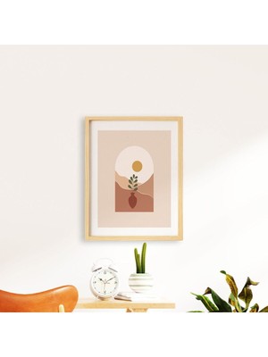 Ayışığı Dizayn Bohem-Gün3 Doğal Ahşap Çerçeveli Tekli Tablo Seti