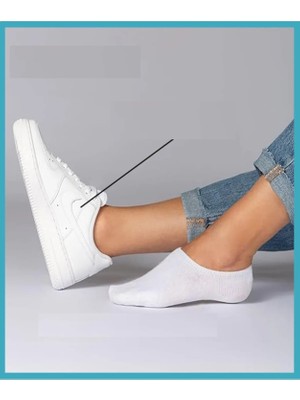 Arom Kadın Görünmez Sneakers Kısa Bambu Dikişsiz Beyaz Çorap 3 Çift