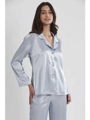 Pierre Cardin Saten Dantelli Pijama Takımı 1438 - Mist