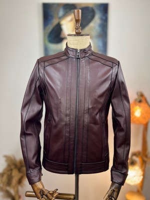 Always Leather Usta Işi Özel Dikim  Deri Mont Bordo Renk Her Mevsime Uygun