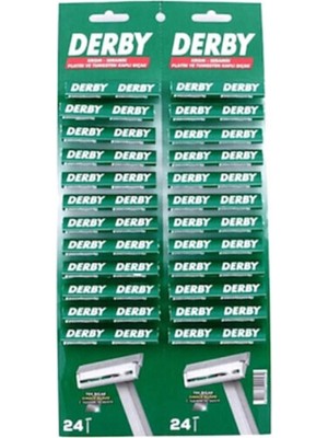 Derby Kartela Tek Traş Bıçağı 48 Li 2 Paket Berber Jileti (96 Adet)