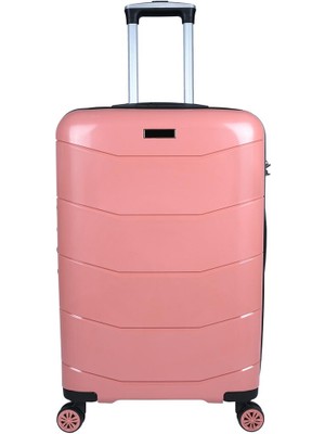 Bagacar Ultra Hafif Kırılmaz Silikon Orta Boy Valiz Pembe+Etiket Hediyeli!