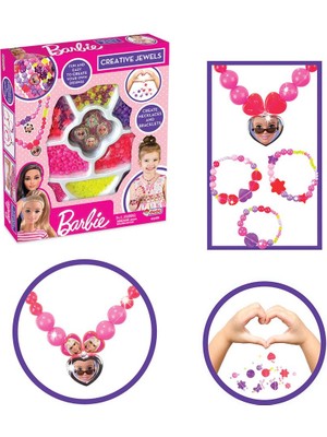 Barbie Takı Seti Tekli Kutu Yaratıcı Mücevherler ile Kızlar İçin Eğlenceli Tasarım Seti