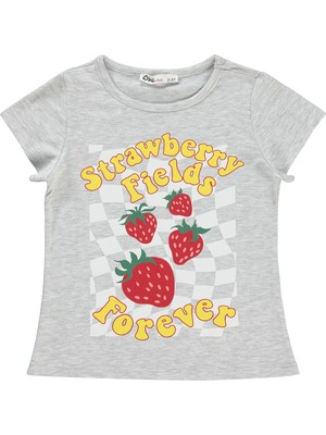 Civil Girls Kız Çocuk Kısa Kol Tişört Karmelanj Günlük Stil 2-5 Yaş İçin Grafik Desenli