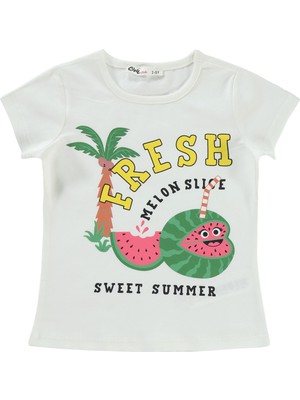 Civil Girls Kız Çocuk Tişört 2-5 Yaş Ekru