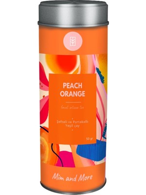 Mim and More Peach Orange - Şeftali ve Portakallı Yeşil Çay, 50 gr