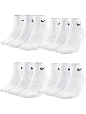 Turan Tech Nike SX4465-101 12 Li Kısa Çorap Seti Beyaz