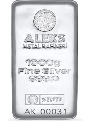 Aleks Metal Rafineri Külçe Gümüş 1000 gr (999.0)