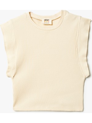 Koton Atlet Kolsuz Yuvarlak Yaka Ribanalı