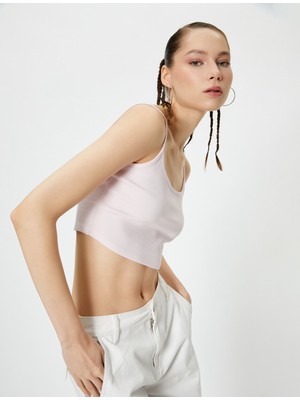 Koton Basic Crop Atlet Ince Askılı Ribanalı Pamuklu