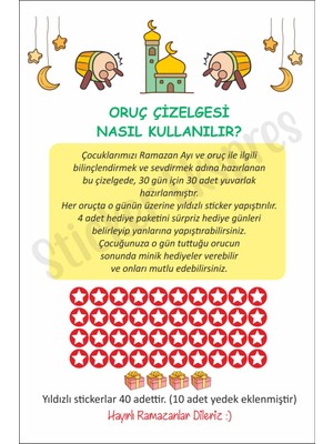 Çocuklar Için Ramazan Ayı Oruç Çizelgesi Ramazan Süsü Duvar Kapı Cam Sticker Seti