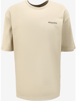 Discovery Expedition Bej Erkek Bisiklet Yaka Loose Fit T-Shirt D4SM-TST3257