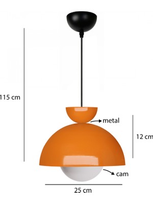 Homing Nuuq Camlı Metal Turuncu Sarkıt 241338