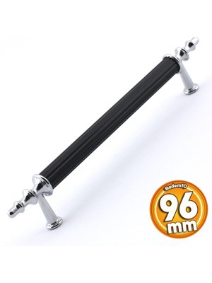 Badem10 Erciyes Kulp Mobilya Mutfak Dolabı Çekmece Dolap Kulpları Kapak Kulpu Kulbu Siyah 96 mm Metal