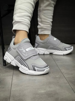 Mackrock Sports Çocuk Ortopedik Cırtlı Esnek Hafif Nefes Alabilen Unisex File Çocuk Sneaker Spor Ayakkabı