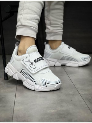Mackrock Sports Çocuk Ortopedik Cırtlı Esnek Hafif Nefes Alabilen Unisex File Çocuk Sneaker Spor Ayakkabı