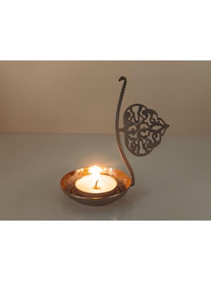 HD Marketim Mumluk Tealight Metal Ev Dekor Masa Süsü Özel Gün Hediye