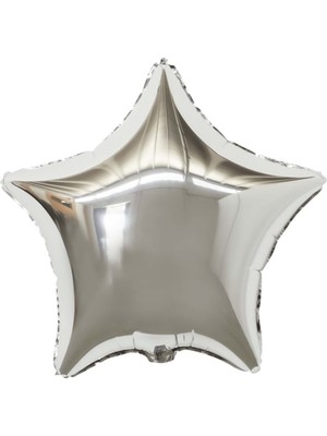 Organizasyon Pazarı 18 inç Gümüş Renk Yıldız Şekilli Folyo Balon