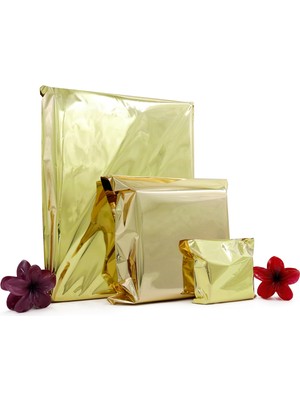 Repro Design 70×50 Gold 50 Adet Yapışkanlı Metalize Hediye Poşeti Metalik Gold Hediye Ambalaj Paketi