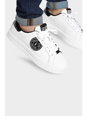 Versace Jeans Couture Logolu Deri Sneaker Ayakkabı Erkek Ayakkabı 76Ya3Sk1 Zpa59 L02