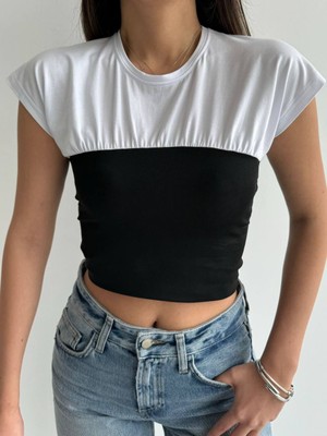 Noa&noa Ortası Büzgü Detaylı Crop T-Shirt