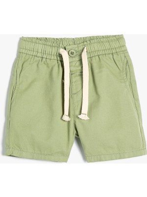Koton Basic Şort Beli Bağlamalı Cepli Pamuklu