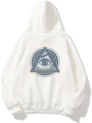 The Wert Unisex Welcome To Our World Ön Arka Baskılı Beyaz Sweatshirt Hoodie