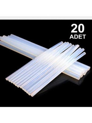 Özbay 20 Adet İnce Slikon Mum Yüksek Derece Yapıştırma Kokusuz 7 MM Çapında 30 cm Uzunluk