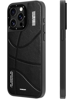 YoungKit iPhone 15 Pro Uyumlu Kılıf Magsafe Şarj Özellikli Youngkit Backboard Serisi Leather Siyah